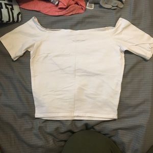 White, off-the-shoulder crop top